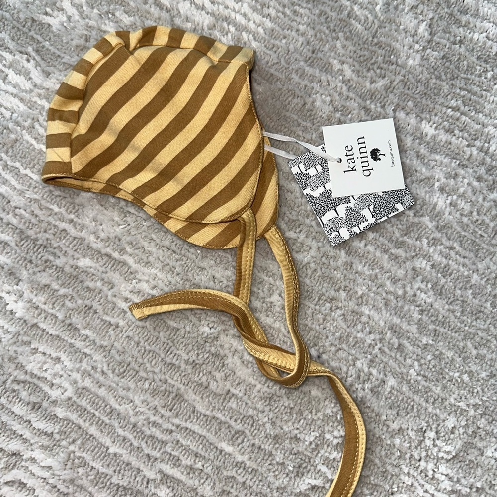 Kate Quinn Striped Baby Bonnet NWT